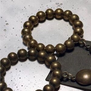 Cato Large Bronze Beaded Hoop Earrings